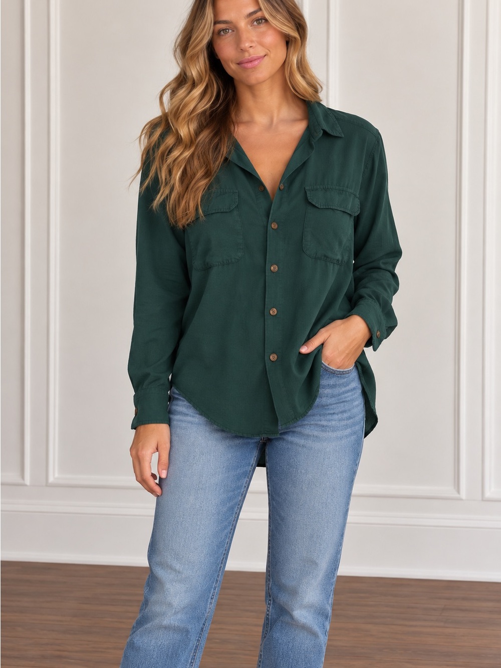 Ralph Lauren Teal Button-Down Utility Shirt